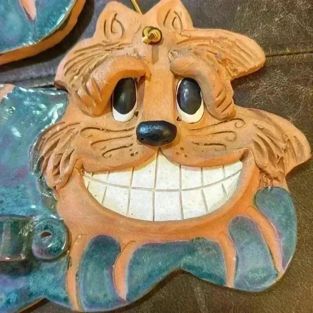 VINTAGE WHIMSICAL MAX HINDT POTTERY CHESHIRE CAT TOOTHBRUSH HOLDER SIGNED - Picture 3 of 6